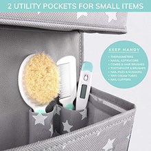 Load image into Gallery viewer, Vesta Baby Over the Door Hanging Organizer - Unisex Space-Saving 4-Pocket Storage Solution for Closet, Children's Room, Nursery - Clear-Window Caddy - 2 Utility Pockets for Small Items and Accessories