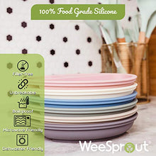 Load image into Gallery viewer, WeeSprout Suction Plates with Lids for Babies & Toddlers | 100% Silicone | Plates Stay Put with Suction Feature | Divided Design | Microwave & Dishwasher Safe | 3 Pack