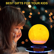 Load image into Gallery viewer, VGAzer Magnetic Levitating Moon Lamp Night Light Floating and Spinning in Air Freely with Gradually Changing LED Lights Between Yellow and White for Home,Office Decor,Unique Holiday Gifts,Night Light