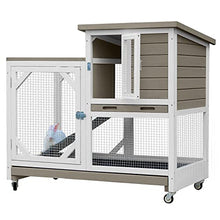 Load image into Gallery viewer, Indoor Rabbit Hutch Large Rabbit Cage, Outdoor Bunny Hutch Guinea Pig Cage - 4 Casters Include (Mocca Color Without Bottom Wire Mesh)
