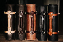 Load image into Gallery viewer, Leather knife roll Chefs roll by Kruk Garage Gifts for chef's Leather knife bag Knives storage Christmas gift Tool roll FREE PERSONALIZATION