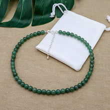 Load image into Gallery viewer, Sea of Ice Aventurine 6mm Round Beads Necklace 14" Plus 2" Extender with Sterling Silver Spring Ring Clasp