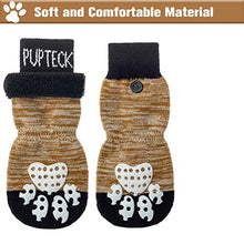 Load image into Gallery viewer, PUPTECK Double Side Anti-Slip Dog Socks - 4 Pack Dog Paw Protection for Puppy Indoor Traction Wear on Hardwood Floor for Small and Medium Dogs, Soft and Comfortable with Adjustable Straps