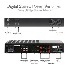 Load image into Gallery viewer, Pyle Digital Stereo Power Amplifier- Dual Channel Amp Design, Built-in Circuitry Protection, Stereo/Bridged Mode Selector, Auto System Activation & Compatible for External Devices - SereneLife PAMP1000, Black