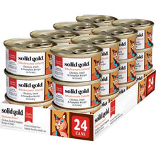 Load image into Gallery viewer, Solid Gold Wet Cat Food for Adult & Senior Cats 24 Pack - Wholesome Selects Chunks in Gravy - Made with Real Chicken & Pumpkin for Healthy Digestion and Sensitive Stomach