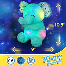 Load image into Gallery viewer, Houwsbaby Light up Elephant Stuffed Animal Floppy LED Plush Toy Night Lights Glow Pillow Birthday Gifts for Kids Toddler Girls, Green, 10.5''