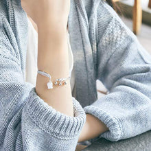 Load image into Gallery viewer, Jewever Lily of the Valley 925 silver bracelet with original romantic natural white jade flower adjustable ladies' jewelry gift