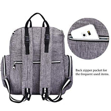 Load image into Gallery viewer, Qimiaobaby Multi-Function Baby Diaper Bag Backpack with Changing Pad and Portable Insulated Pocket (Grey)