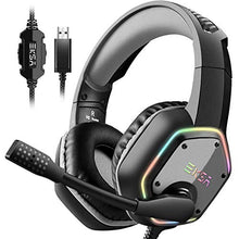 Load image into Gallery viewer, EKSA E1000 USB Gaming Headset for PC - Computer Headphones with Microphone/Mic Noise Cancelling, 7.1 Surround Sound Wired Headset&RGB Light - Gaming Headphones for PS4/PS5 Console Laptop