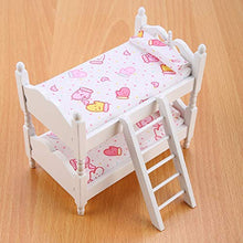 Load image into Gallery viewer, HelloCreate Doll Bunk Bed, House Mini Furniture Children Bedroom Model Bunk Bed Toys(Pink gloves)