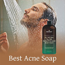 Load image into Gallery viewer, ALL Natural Tea Tree Body Wash - Fights Body Odor, Athlete’s Foot, Jock Itch, Nail Issues, Dandruff, Acne, Eczema, Shower Gel for Women & Men, Eucalyptus Aloe Skin Cleanser/body soap-16 fl oz