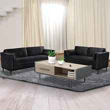 Load image into Gallery viewer, Recaceik 2 Piece Living Room Sofa Set Morden Style Couch Furniture Upholstered Sectional Loveseat for Office, Home (Black)