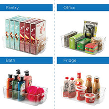 Load image into Gallery viewer, Set Of 10 Refrigerator Organizer Bins - 5 Wide and 5 Narrow Stackable Fridge Organizers for Freezer, Kitchen, Countertops, Cabinets - Clear Plastic Pantry Storage Rack