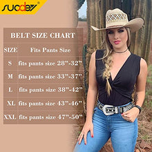 Load image into Gallery viewer, Rhinestone Belt for Women SUOSDEY Western Cowgirl Bling Studded Leather Belt for Jeans Pants,golden,M