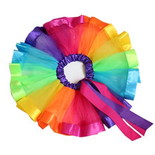 Load image into Gallery viewer, BGFKS Layered Ballet Tulle Rainbow Tutu Skirt for Little Girls Dress Up with Colorful Hair Bows (Rainbow,4-8X)