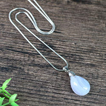 Load image into Gallery viewer, AMORWING Tear Shape Blue Lace Agate Stones Cute Womens Necklace