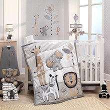Load image into Gallery viewer, Lambs & Ivy Jungle Safari Gray/Tan/White Nursery 6-Piece Baby Crib Bedding Set