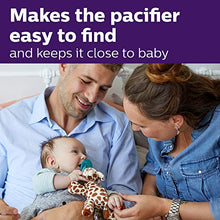 Load image into Gallery viewer, Philips Avent Soothie Snuggle Pacifier Holder with Detachable Pacifier, Giraffe, 0m+