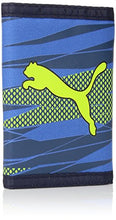 Load image into Gallery viewer, PUMA Kids' Little Rise Trifold Wallet, Navy/Green, One Size