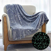 Load image into Gallery viewer, Kanguru Glow in The Dark Constellation Blanket, Christmas Thanksgiving Blanket Gifts for Birthday Kids Women Girls Boy Best Friend