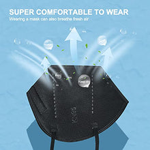 Load image into Gallery viewer, FGCCJP KN95 Face Mask 30pcs Disposable Face Masks Individual Packed Safety 5 Layers Breathable Cup Dust Masks Filtration>95% for Adults Men Women(Black)