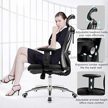 Load image into Gallery viewer, Giantex Ergonomic Office Chair, Mesh Office Chair with Adjustable Headrest, Tilt-Down Backrest Mesh Adjustable High Back Office Chair, Breathable Computer Desk Chair, Mesh Back Office Chair