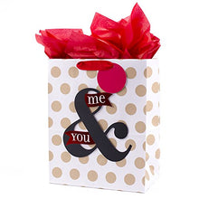 Load image into Gallery viewer, Hallmark 13" Large Anniversary Gift Bag with Tissue Paper (You & Me, Polka Dots on White) for Anniversary, Valentines Day, Grooms Gift and More
