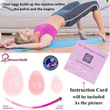 Load image into Gallery viewer, TOP-VRA Jade Stone Egg Yoni Eggs, GIA Certified, Massage Kegel Eggs 3PCS Natural Crystal Beads Chakra Healing Yoga Exercise Eggs To Train Pelvic Muscles Kegel Exercise (Rose Quartz)