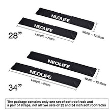 Load image into Gallery viewer, WONITAGO Soft Roof Rack Pads with Two 15 Ft Tie Down Straps for Surfboard, SUP Paddleboard, Snowboard, 28 (Pair) Black