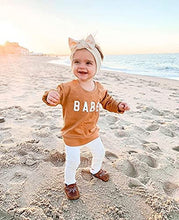 Load image into Gallery viewer, Unisex Toddler Baby Boy Girl Long Sleeve Pullover Sweatshirt Babe Letter Printed Sweater T Shirts Tops Fall Winter Clothes ( Babe Brown, 0-6 Months)