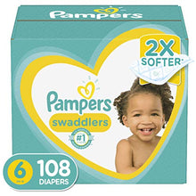 Load image into Gallery viewer, Diapers Size 6, 108 Count - Pampers Swaddlers Disposable Baby Diapers, ONE MONTH SUPPLY