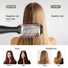 Load image into Gallery viewer, Hot Air Brush, Bongtai Hair Dryer Brush Hair Dryer & Volumizer 3 in 1 Brush Blow Dryer Styler for Rotating Straightening, Curling, Salon Negative Ion Ceramic Blow Dryer Brush(Golden)
