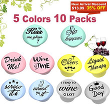 Load image into Gallery viewer, Farielyn-X 10 Funny Wine Bottle Stoppers and Gift Box,Reusable, Leak Proof, Air Tight Silicone Bottle Sealers with a Funny Saying for Wine Beverage and Beer Bottles(Five Colors)