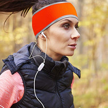 Load image into Gallery viewer, 2 Pieces Ear Warmer Headband High Visibility Reflective Safety Headband Winter Running Headband Fleece Ear Covers for Girls Women Men (Fluorescent Orange)