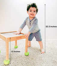 Load image into Gallery viewer, Little Balance Box 2-in-1: No Wheels Spring Feet, Girl Boy Baby Walker Push Stand Toys, Toddler Activity Table, Award Winning (Blue)