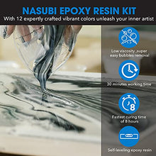 Load image into Gallery viewer, Epoxy Resin Crystal Clear Resin Kit 40oz - Clear Casting & Coating Resin for Art, Craft, DIY,Jewelry Making,Tumbler with 12 Color Mica Powder, 10 8oz Measuring Cups, Plastic Spreader,Sticks and Gloves