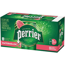 Load image into Gallery viewer, Perrier Watermelon Flavored Carbonated Mineral Water, 8.45 fl oz. Slim Cans (10 Pack)