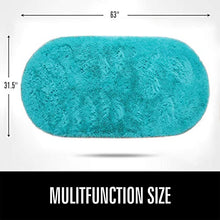 Load image into Gallery viewer, LOCHAS Luxury Velvet Fluffy Carpet Soft Children Rugs Room Mat Modern Shaggy Area Rug for Bedroom Bedside Home Decor 2.6' x 5.3', Turquoise Blue