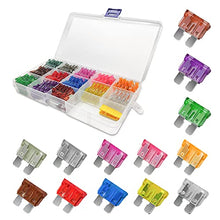 Load image into Gallery viewer, 130 Pcs Car Standard Blade Fuse Assortment Kit (1/2/3/4/5/7.5/10/15/20/25/30/35/40A), Puller Tool Included, Well Organized, Fuse Replacement for Cars, SUVs, Vehicles, Boats, Motorbikes, Trucks