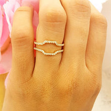 Load image into Gallery viewer, 0.25 Carat (ctw) Round White Diamond Ladies Wedding Enhancer Guard Ring 1/4 CT, 10K Yellow Gold, Size 8