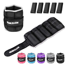 Load image into Gallery viewer, Henkelion 1 Pair 6Lbs Adjustable Ankle Weights for Women Men Kids, Wrist Weights Ankle Weights Sets for Gym, Fitness Workout, Running, Lifting Exercise Leg Weights - Each 3 Lbs Black
