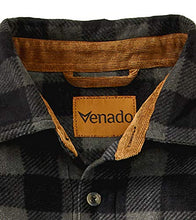 Load image into Gallery viewer, Venado Mens Plaid Shirts for Men - Heavyweight Buffalo Plaid Fleece Shirt (X-Large, Plaid Charcoal)