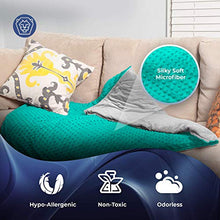 Load image into Gallery viewer, Roore 5 lb Weighted Blanket for Kids I 36"x48" I Weighted Blanket with Plush Minky Teal Removable Cover I Weighted with Premium Glass Beads I Perfect for Children from 40 to 60 lb