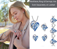 Load image into Gallery viewer, Leafael Infinity Love Silvertone with Light Sapphire Blue Crystal March December Birthstone Women's Gifts Heart Bracelet, 7" with 2" Extender