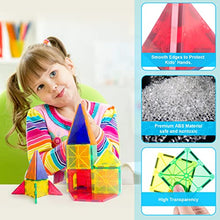 Load image into Gallery viewer, Magnetic Tiles, 60 PCS Magnetic Blocks Building Blocks for Kids, Magnet Toys for Boys Girls Toddlers Children 3 4 5 6 7 8 Year Old Educational Learning Toys Building Tiles with Car