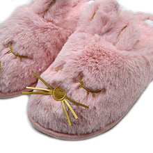 Load image into Gallery viewer, Cute Bunny Fuzzy Slippers |Warm Animal Memory Foam Rabbit Plush |Women Indoor Outdoor Bedroom Slippers (US 5-6, Pink)