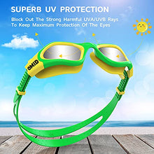 Load image into Gallery viewer, Kids Swim Goggles, OMID 2 Packs P2 Comfortable Polarized Unisex-child Swimming Goggles, Anti-Fog No Leaking Swim Goggles for Children with UV Protection Age 6-14 (Green Silver+Black Blue)