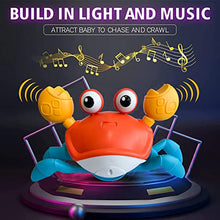 Load image into Gallery viewer, Drissair Crawling Crab Baby Toy with Music and LED Light Up for Kids, Toddler Interactive Learning Development Toy with Automatically Avoid Obstacles, Moving Toy for Boys Girls (Orange)