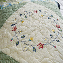 Load image into Gallery viewer, KASENTEX 100% Cotton Sham Floral Patchwork Design, Soft & Machine Washable, Two Standard Shams 20x26, Coastal Blue
