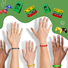 Load image into Gallery viewer, 48 Pieces Video Game Party Gift Bags Video Game Slap Bracelets Video Game Silicone Bracelets Brick Game Console Keychain with Hanging Chain for Boys Girls Video Game Birthday Party Favors Supplies